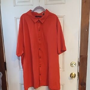 Perry Ellis Casual Short-Sleeve Button-Down Shirt - Orange